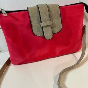 Coco+Carmen Dark Pink Crossbody Bag Purse Removable Adjustable Strap Travel